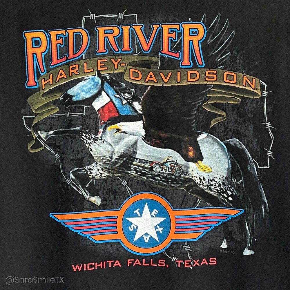{HARLEY DAVIDSON} Mens Red River Texas T-Shirt - Picture 5 of 7
